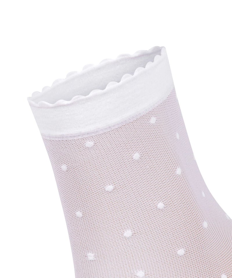 FALKE Women's Dot 15 Denier Dress Socks, Mid Calf, Patterned, Dressy or Casual, Fine Sheer Transparent, Nylon, White (White 2209), 8-10.5, 1 Pair - Image 3